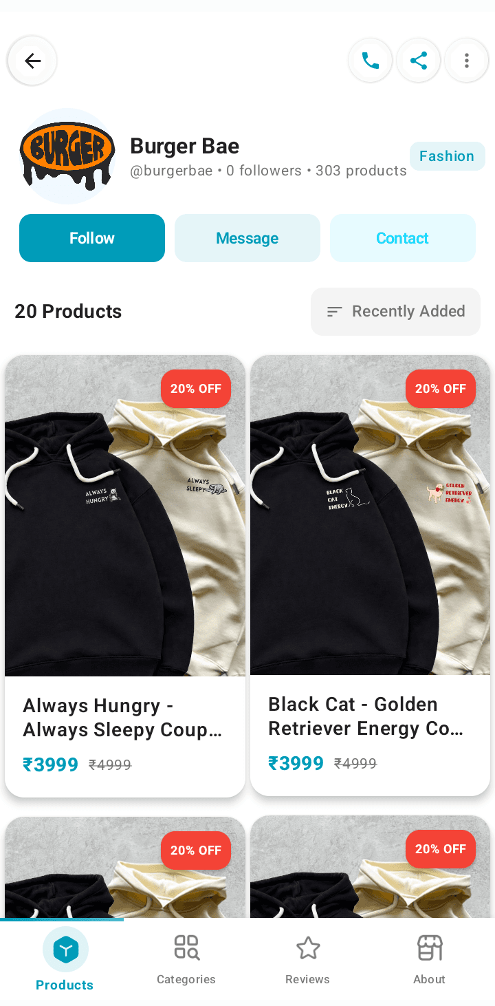 Brand profile interface